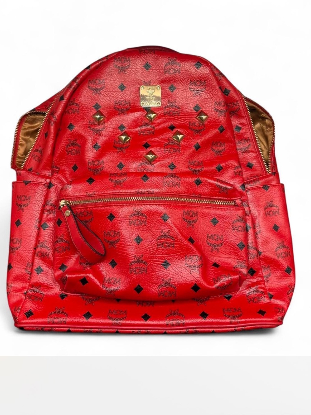 Red Studded Backpack - Picture 3 of 7